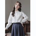 Load image into Gallery viewer, [SAIERMO series]★China style shirt★ Tops Chinese button cotton cute stand neck long sleeve shirt white
