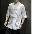 Load image into Gallery viewer, [Tsuncho Series]★China style shirt★ Short sleeve shirt Men's 6color tops Dragon crest Large size Black White Blue Yellow Red Thin Summer clothes
