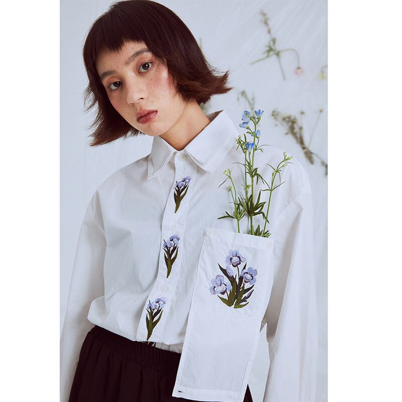 [Yangji Great Dream Series]★China Style Shirt★ Tops Ichihatsu Embroidery Original Long Sleeve Shirt Fashion