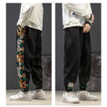 Load image into Gallery viewer, [Small trouble series] ★ Chinese style pants ★ Casual pants 4 colors Black or beige Embroidery Floral pattern Unisex Large size
