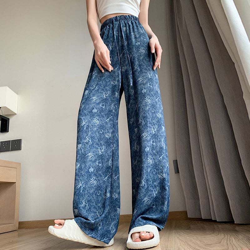 [FENGLIN Series] ★Casual Pants★ Bottoms Trousers Cool Blue Blue Slimming Unique Easy to match