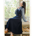 Load image into Gallery viewer, [Rinroki Series]★Setup★ 2-piece set Hanging dress + shirt Women's Blue Blue Commuting Date
