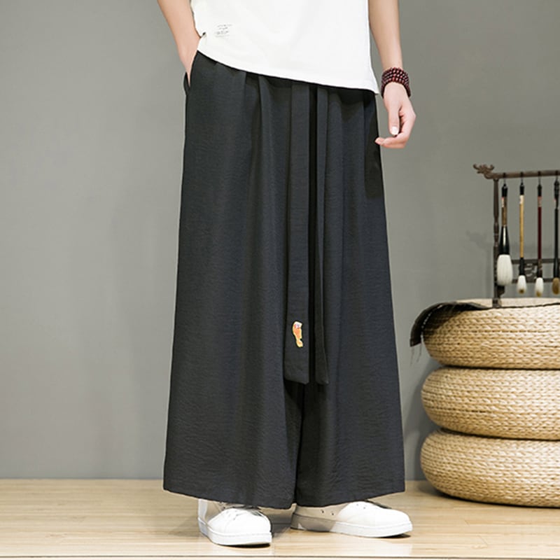 [Small Trouble Series]★China Style Pants★ 5color Bottoms Unisex Men's Large Size Gaucho Pants