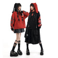 Load image into Gallery viewer, [Ancient Monster --- Rabbit Series] ★China style hoodie★ 2color Regular type or brushed lining type Tops Cute Original Black Red Rabbit ears
