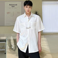 Load image into Gallery viewer, [Illustrated series] ★China style shirt★ 2color tops, shiny, glossy, fashion, unisex, men's, white, black
