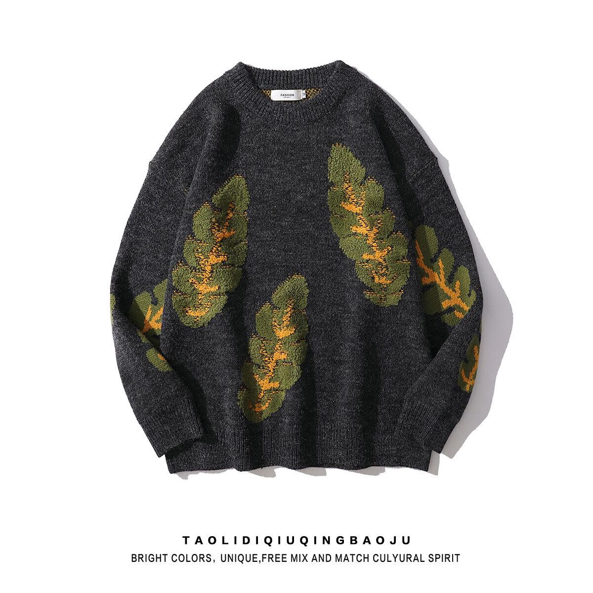 [Escaped Earth Series]★Sweater★ 2color Unisex Men's Knit Tops Gray Black Gray ML XL 2XL