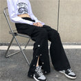 Load image into Gallery viewer, [Miyakoya Series]★Casual Pants★ Pants Bottoms Unisex Men's Black High Waist Slit Slimming Wear
