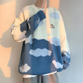 Load image into Gallery viewer, [Tokimi Series] ★Sweater★ 2color Knit Tops Unisex Men's Cloud Cow Blue Blue Color Scheme Cute
