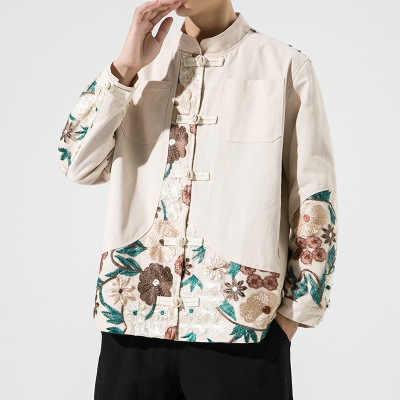 [Kimitsu Series] ★China style jacket★ Quilted Warm 2color Unisex Men's Embroidery China button