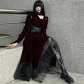 Load image into Gallery viewer, [LadyGhost Series] ★One Piece★ Switching Wine Red Red Retro Stylish Cute Date Shooting
