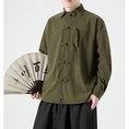 Load image into Gallery viewer, [JUNYI series]★China style shirt★ Tops 2color Unisex Men's Large size Corduroy Beige Green
