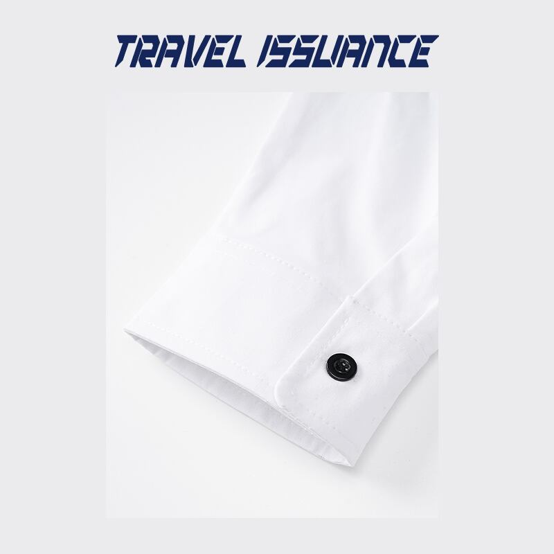 [TRAVEL ISSUANCE Series]★Shirt★ 2color Tops Long Sleeve Shirt Unisex Men's Unique Black White