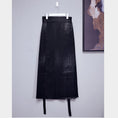 Load image into Gallery viewer, [Kuraho Koya Series]★China style skirt★Wrapped skirt Satin bottoms Improved Chinese clothing Black Black Plain
