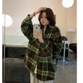 Load image into Gallery viewer, [XIAOXINJIA Series]★Outerwear★ Shirt Jacket Unisex Men's Checkered Pattern Casual Green Green
