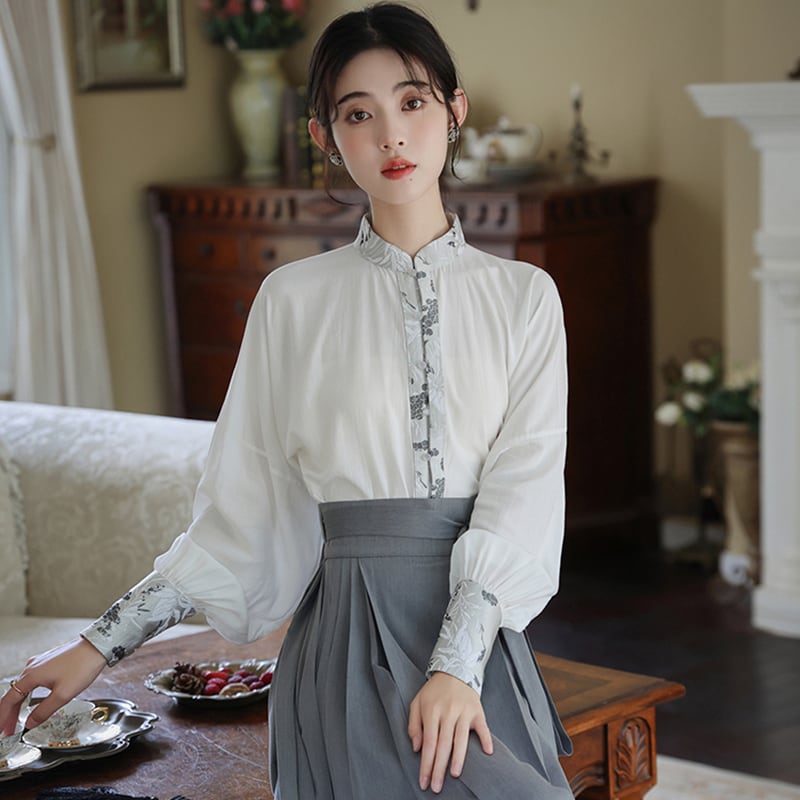 [WUJIA Series]★China style shirt★ Tops, long sleeve shirt, Chinese elements, summer clothes, improves temperament, SML, switching