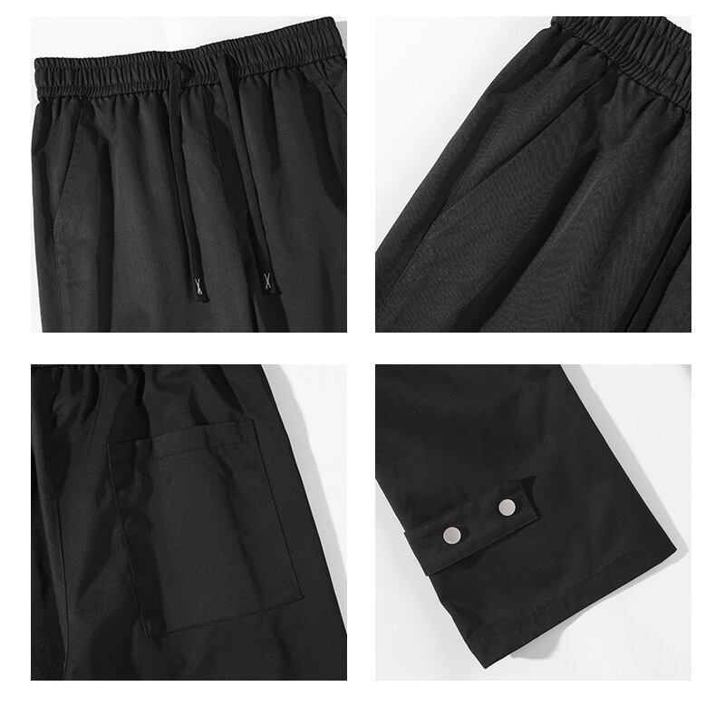 [BIGEMAN Series]★Casual Pants★ 2color Bottoms Pants Unisex Men's Large Size Black Beige Slimming