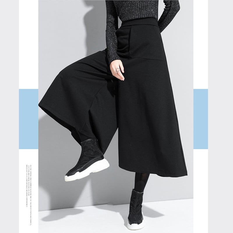 [0246 Series] ★Wide Pants★ Culotte Skirt Gaucho Pants Gaucho Plain Simple Quarter Length