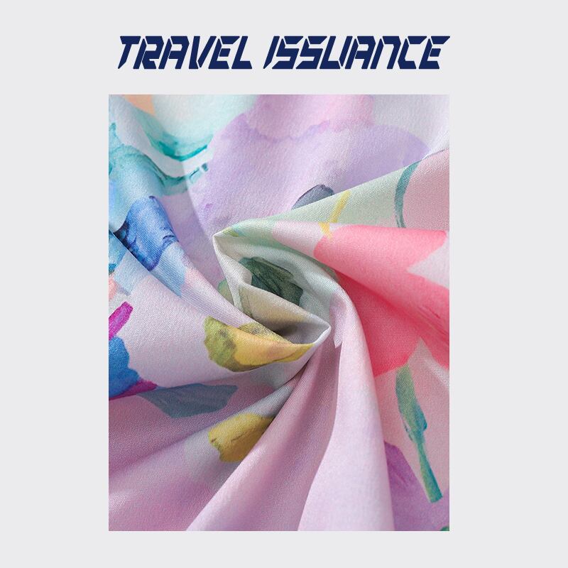 【TRAVEL ISSUANCEシリーズ】★油絵風シャツ★ ハワイ アロハシャツ プリント 男女兼用 メンズ 彩 可愛い