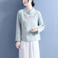 Load image into Gallery viewer, [Qing Series]★Chinese style tops★ 4color embroidered tops slimming Chinese clothes White Blue Green Purple Pink
