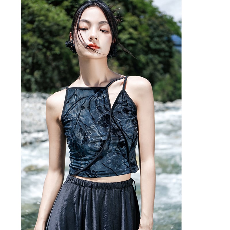 [Big Blue Dragon Series] ★China style tops★ 2color camisole print sexy design easy to match