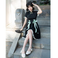 Load image into Gallery viewer, [Shukunsho Series] ★Chinese style dress★ Improved cheongsam dress Black Black Hanfu dress
