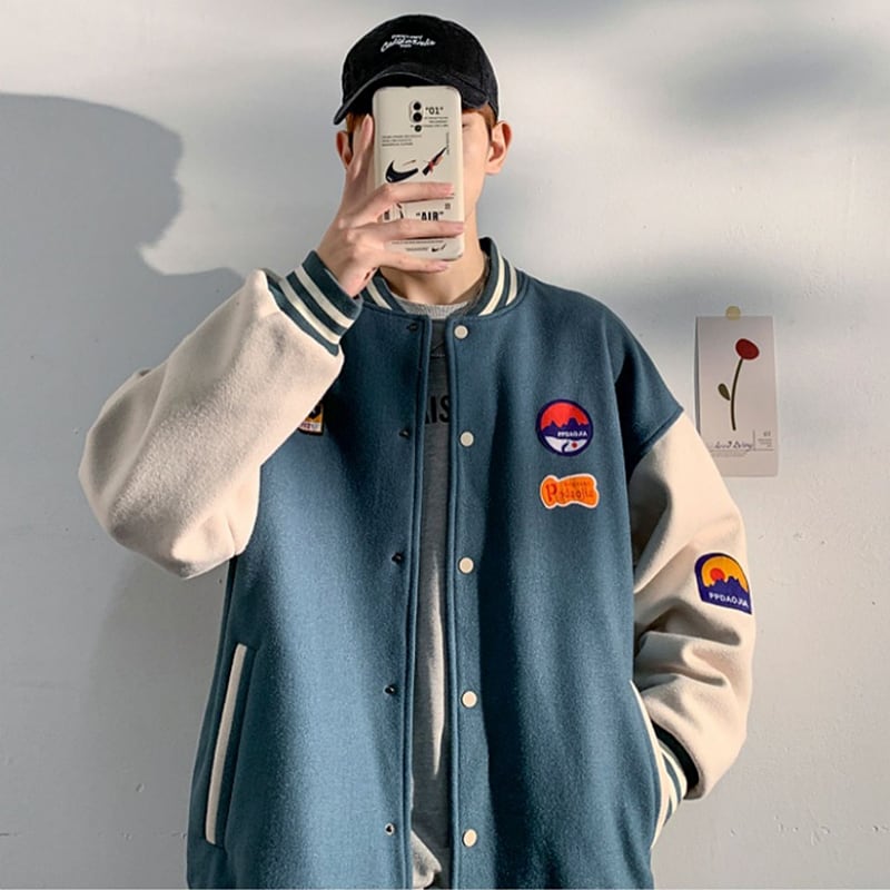 [PPDJ Series] ★Cotton-lined stadium jacket★ 3color outer winter coat unisex men's large size thick warm