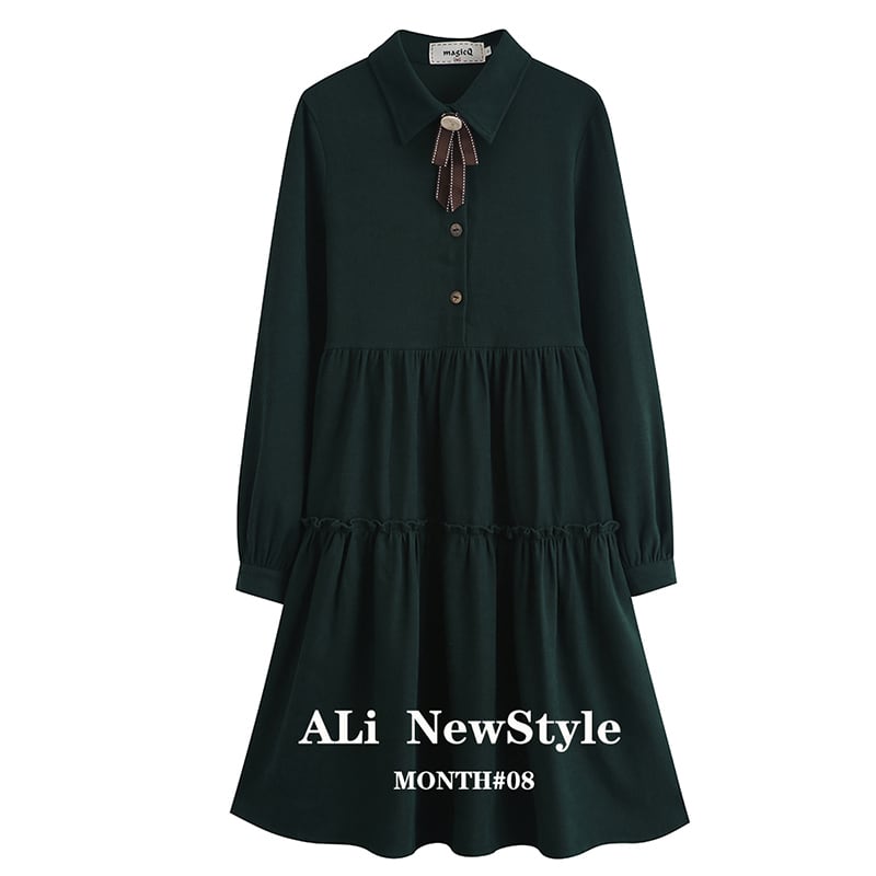 [Ali Series] ★One Piece★ Women's Shirt Dress Green Commuting Date Cute SML XL