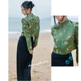 Load image into Gallery viewer, [Big Blue Dragon Series]★China style outerwear★ Tops Shirt Bamboo Green Green Mini Length Chinese Clothes Improves Temperament
