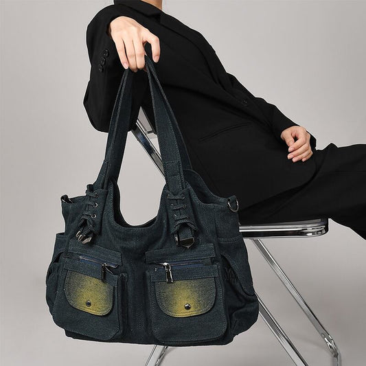 [QIANLUO Series]★Bag★ Shoulder bag, handheld, large capacity, retro, cute, date, improves your temperament, casual