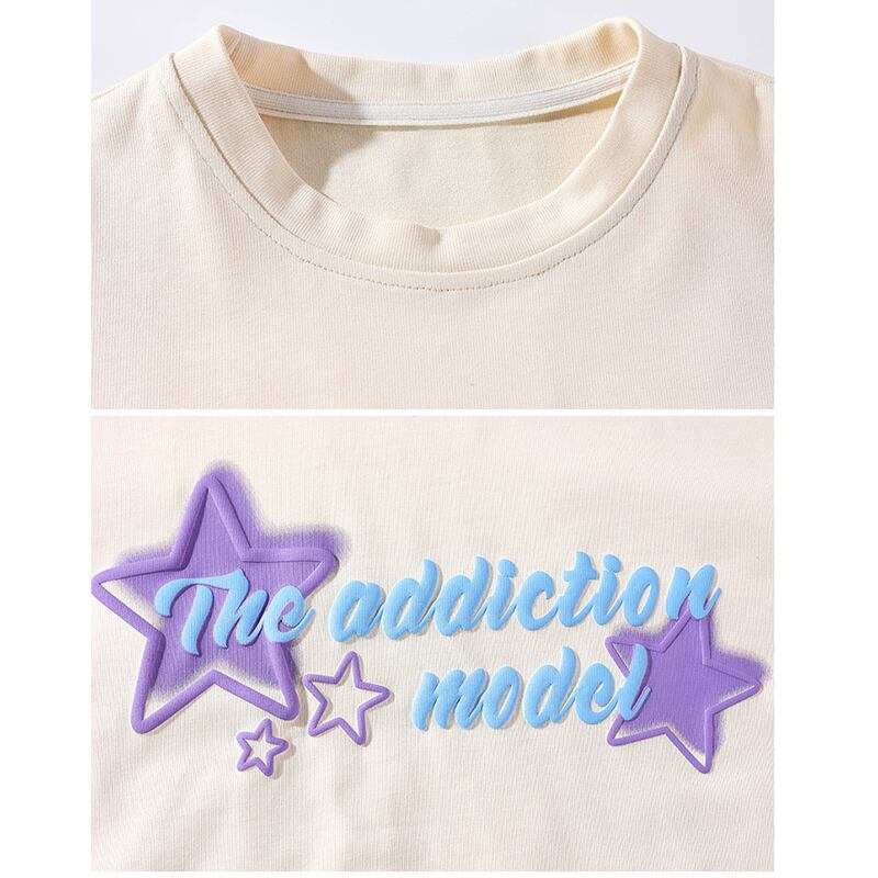 [BIGEMAN Series]★T-shirt★ 2color short sleeve tops unisex men's large size star pattern casual