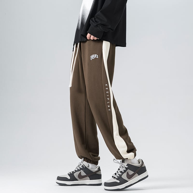 [KADISHOU Series]★Casual Pants★ 3color Pants Sports Style Unisex Men's Color Scheme Beige Black Coffee Color