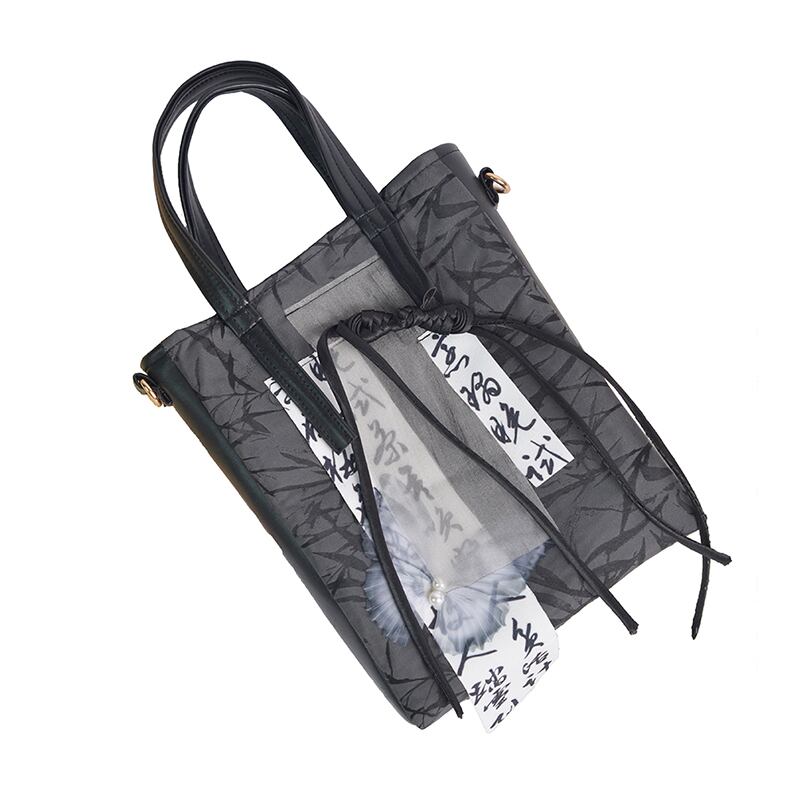 [Series]★China style bag★Hand-held original ink pattern Letter pattern Cute design available