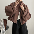 Load image into Gallery viewer, [Tenkawa Series] ★Outer★ 2color Jacket Short Length Simple Easy to Match Blue Coffee Color
