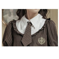 Load image into Gallery viewer, [DACHENGZI Series] ★Dress with tie★ Faux layered dress Vertical striped striped pattern Cute
