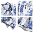 Load image into Gallery viewer, [Satoru Series]★Retro Shirt★ Print Men's Unisex Graffiti Blue Casual Loose ML XL 2XL
