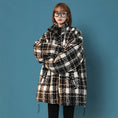 Load image into Gallery viewer, [Morimoto Series] ★Winter Coat★ Cotton Coat 2 Colors Thick Warm Unisex Men's Cold Protection Plaid Pattern Blue Black
