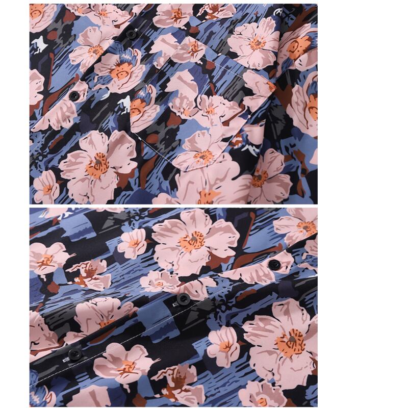 [TRAVEL ISSUANCE series] ★Retro shirt★ Floral pattern shirt, unisex, men's, beach, travel, photography, blue, cute, easy to match