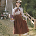 Load image into Gallery viewer, [Encounter Series]★Setup★ 2-piece set, shirt, hanging skirt, 2-piece set, coffee color, cute
