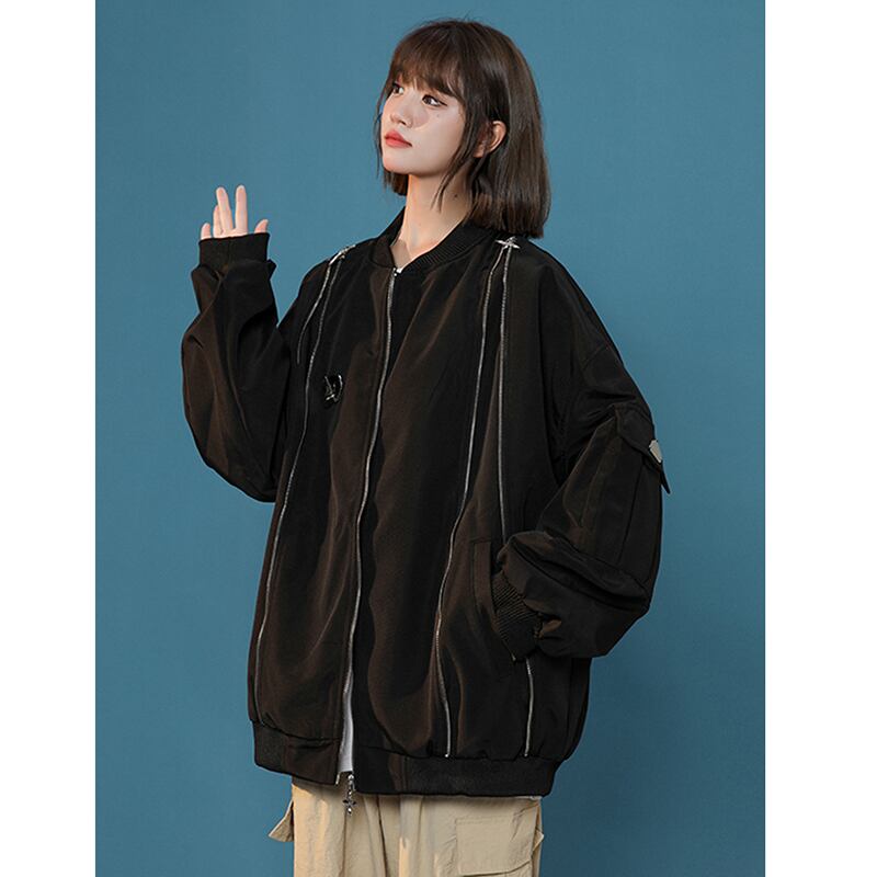 [Fujiiman Series]★Jacket★ 2color Outerwear Unisex Men's Fashion Pink Black ML XL 2XL