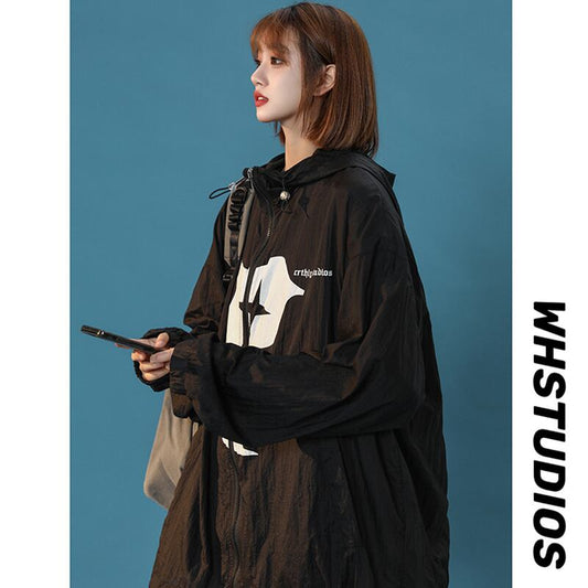 [GEBOXUAN Series] ★Jacket★ 2color Outer Thin Summer Clothes Sun Protection Unisex Men's Black White