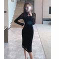 Load image into Gallery viewer, [AL Fashion Series] ★Cheongsam dress★ Chinese style dress, slimming, sexy, improving temperament, black, black
