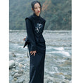 Load image into Gallery viewer, [Big Blue Dragon Series] ★China style outerwear★ Blazer, embroidered bamboo, changeable, slimming, black, black, easy to match
