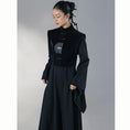 Load image into Gallery viewer, [Da Qinglong Shu Series] ★Chinese style dress★ Fake layered Chinese clothing slimming black black original
