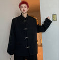 Load image into Gallery viewer, [Coolman Series] ★China style outerwear★ Men's Simple Plain Casual Black Black ML XL Cool
