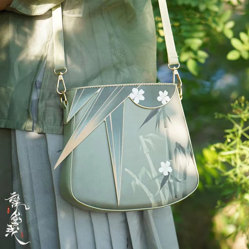 [Kumofagiri Asa---Takekage Series] ★China style bag★ Shoulder bag Shoulder bag Original Bamboo print Design available New medium style