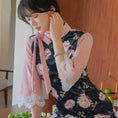 Load image into Gallery viewer, [YIYI Series] ★Cheongsam dress★ Chinese style dress, improves temperament, Chinese clothes, velvet, switching, floral pattern, fake layered, ribbon
