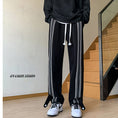 Load image into Gallery viewer, [NANSHI Series]★Casual Pants★Bottoms Unisex Men's Large Size Vertical Stripes Black
