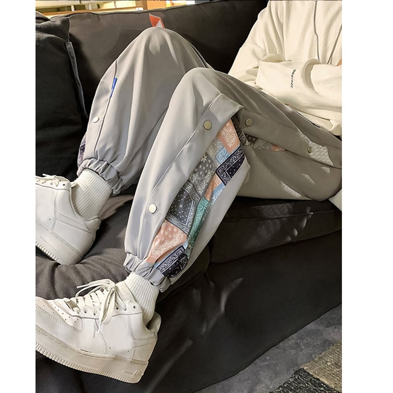 [Plqv Series] ★Casual Pants★ Brushed lining can be selected 3colors Black, White, Gray Men's Sports Style Unisex Easy to Match Print