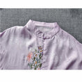 Load image into Gallery viewer, [Qing Series]★China style tops★ 4color shirt, summer clothes, spring clothes, embroidery, long sleeve shirt, improves temperament, cute
