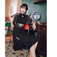 Load image into Gallery viewer, [Kokaisha---Kyouka Suigetsu Series]★China-style dress + belt★Cheongsam dress slimming black black
